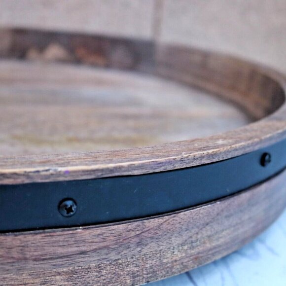 Mikasa Round Lazy Susan Serving Tray, 18-Inch, Mango Wood - Picture 6 of 16